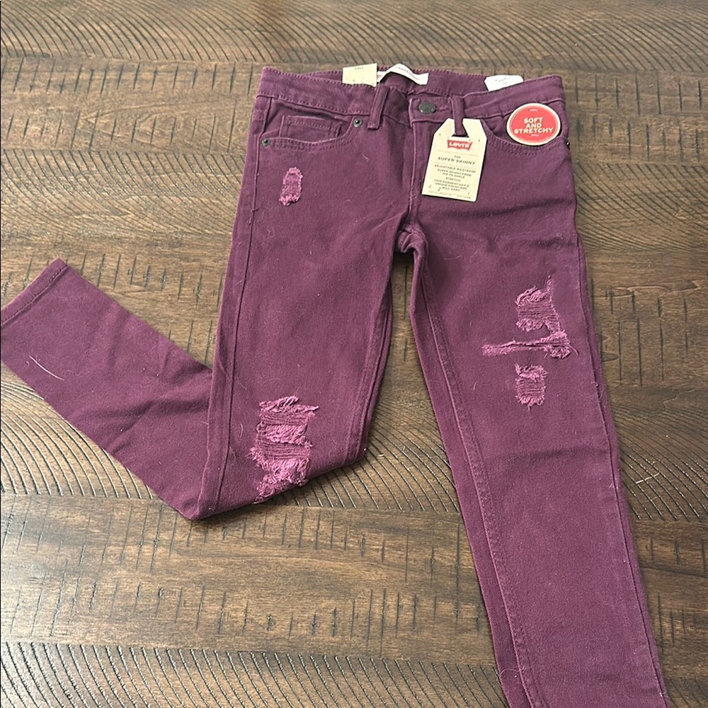 Levi's Girl’s Purple Distressed Jeans